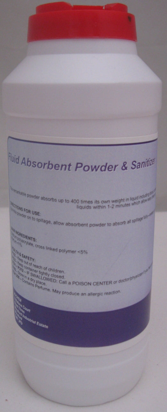 Fluid Absorbent Powder and Sanitizer