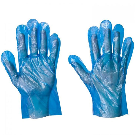Disposable Polythene Gloves - Blue