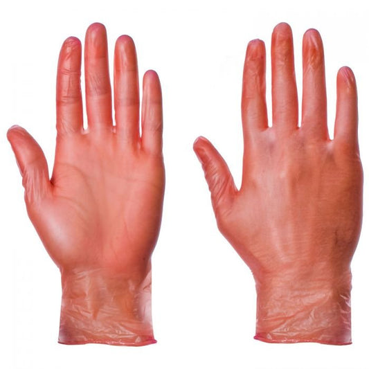 Powder Free Red Vinyl Gloves
